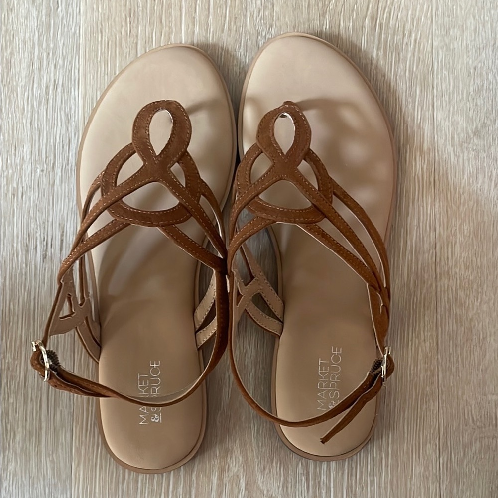 Market & Spruce Tan Strappy Sandals